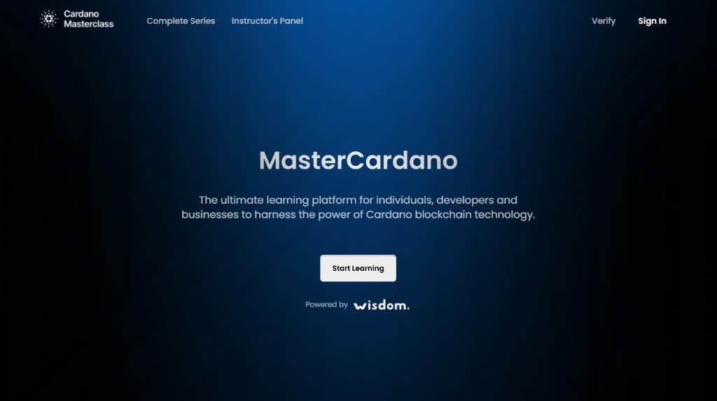 Cardano MasterClass: Ecosystem Onboarding