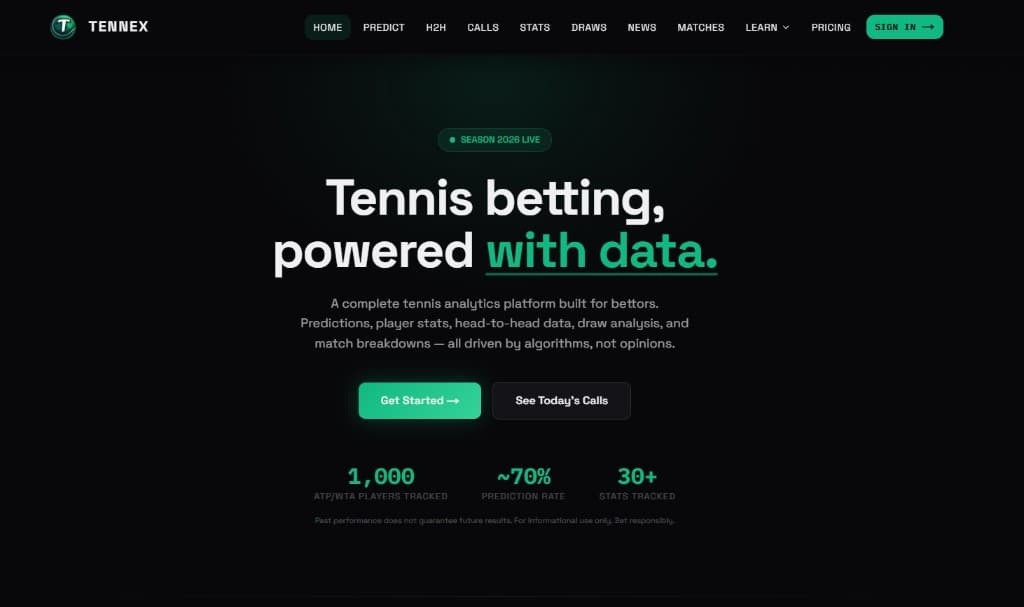 Tennex Tennis: Betting Data Platform